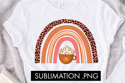 Fall Rainbow Pumpkin Spice PNG Sublimation Sublimation Freeling Design House 
