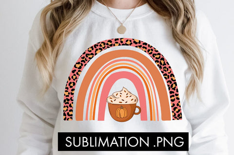 Fall Rainbow Pumpkin Spice PNG Sublimation Sublimation Freeling Design House 