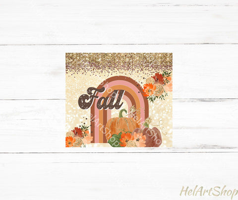 Fall Rainbow Tumbler PNG | Pumpkin SKINNY TUMBLER 20oz Png Sublimation _HelArtShop_ 