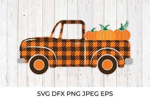 Fall retro truck with pumpkins. Farm pickup. Old Truck SVG SVG LaBelezoka 
