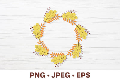 Fall round frame. Autumn leaves wreath sublimation design Sublimation LaBelezoka 