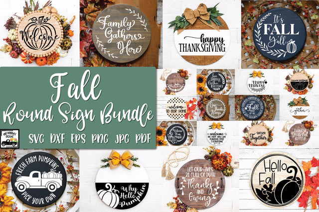 Fall Round Sign Bundle - Autumn SVG Bundle SVG Old Market 