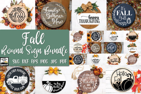 Fall Round Sign Bundle - Autumn SVG Bundle SVG Old Market 