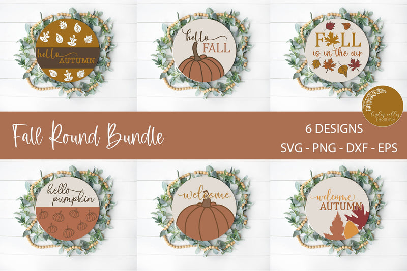 Fall Round Sign SVG Bundle-Autumn SVG Bundle SVG Linden Valley Designs 