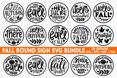 Fall Round Sign SVG Bundle SVG akazaddesign 
