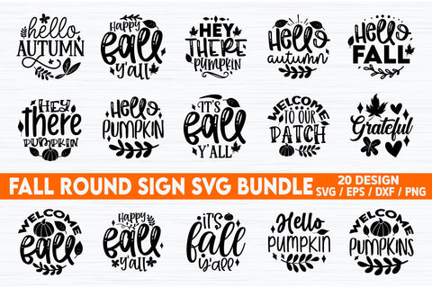 Fall Round Sign SVG Bundle SVG akazaddesign 