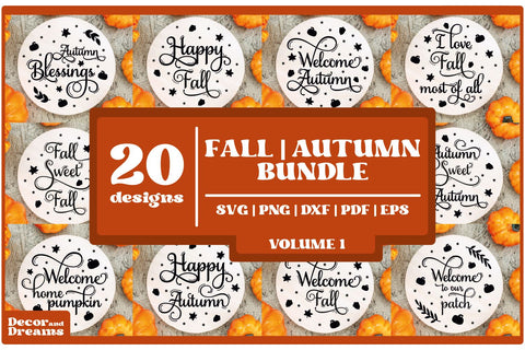 Fall Round Signs Bundle | Autumn Round Signs Bundle SVG Decor and Dreams 