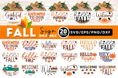 Fall Round Signs Svg Bundle SVG Regulrcrative 