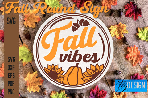 Fall Round Signs SVG | Fall Quotes Design SVG Fly Design 