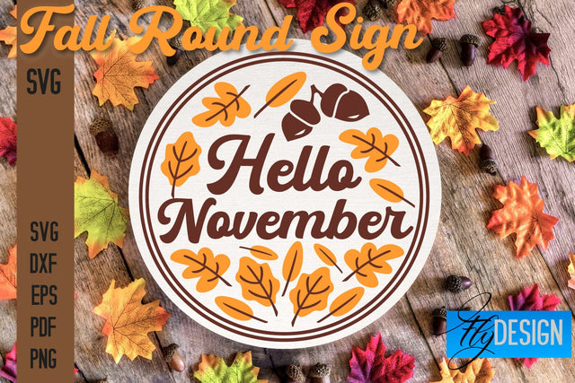 Fall Round Signs SVG | Fall Quotes Design SVG Fly Design 