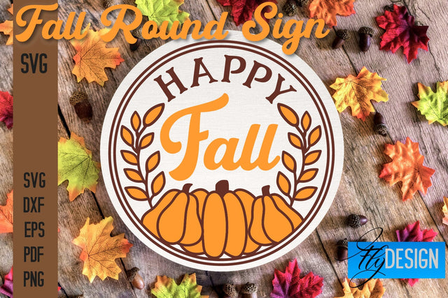 Fall Round Signs SVG | Fall Quotes Design SVG Fly Design 