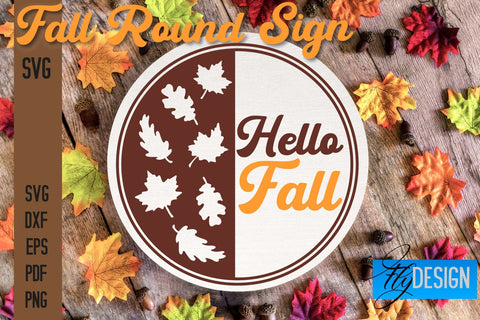 Fall Round Signs SVG | Fall Quotes Design SVG Fly Design 