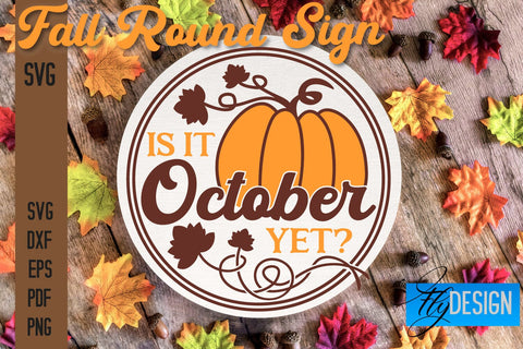 Fall Round Signs SVG | Fall Quotes Design SVG Fly Design 