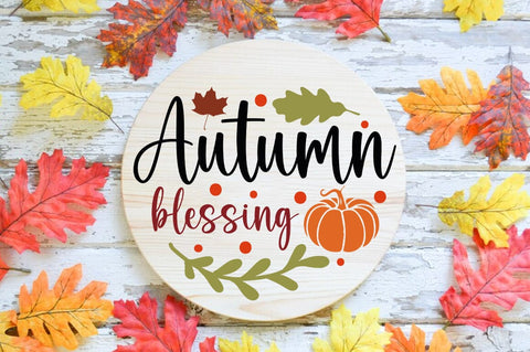 Fall Round SVG Design, autumn blessing SVG FiveStarCrafting 