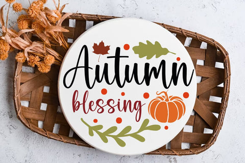 Fall Round SVG Design, autumn blessing SVG FiveStarCrafting 