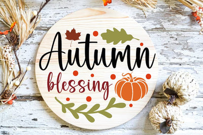 Fall Round SVG Design, autumn blessing SVG FiveStarCrafting 