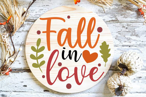 Fall Round SVG Design, fall in love SVG FiveStarCrafting 