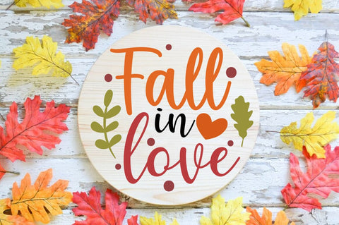 Fall Round SVG Design, fall in love SVG FiveStarCrafting 