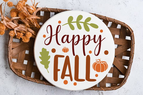 Fall Round SVG Design, Happy fall SVG FiveStarCrafting 