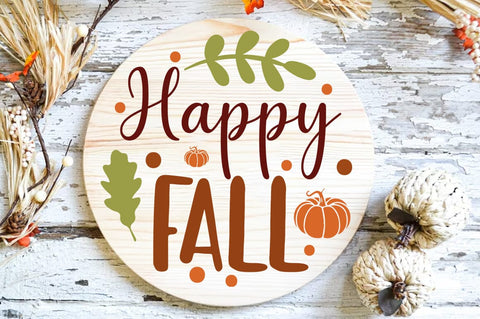 Fall Round SVG Design, Happy fall SVG FiveStarCrafting 