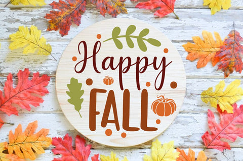 Fall Round SVG Design, Happy fall SVG FiveStarCrafting 