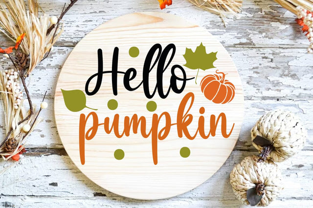 Fall Round SVG Design, hello pumpkin SVG FiveStarCrafting 