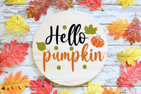 Fall Round SVG Design, hello pumpkin SVG FiveStarCrafting 
