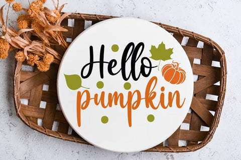Fall Round SVG Design, hello pumpkin SVG FiveStarCrafting 