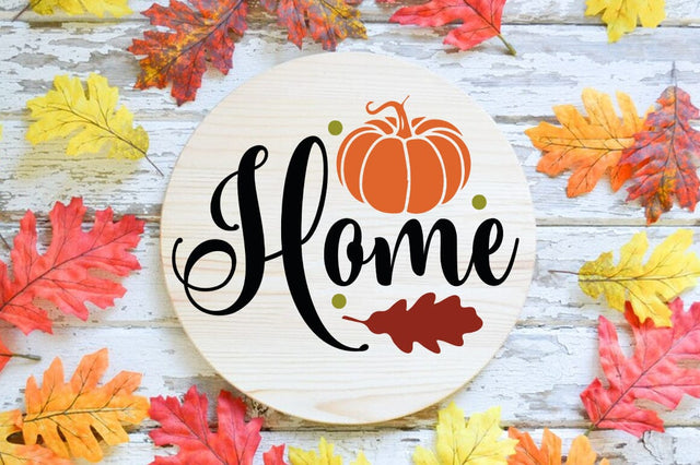 Fall Round SVG Design, home SVG FiveStarCrafting 
