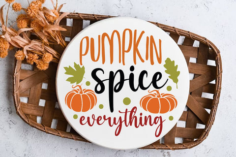 Fall Round SVG Design, pumpkin spice everything SVG FiveStarCrafting 