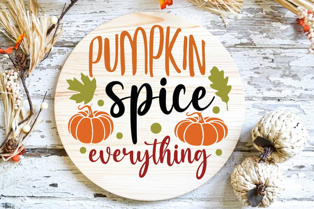 Fall Round SVG Design, pumpkin spice everything SVG FiveStarCrafting 