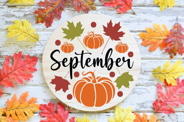 Fall Round SVG Design, september SVG FiveStarCrafting 