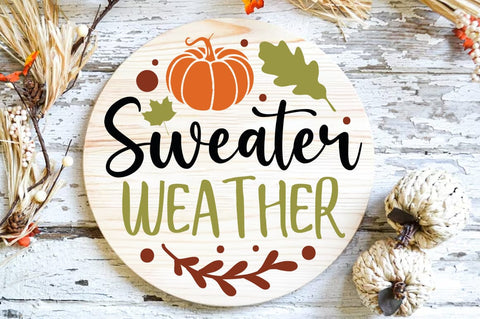 Fall Round SVG Design, sweater weather SVG FiveStarCrafting 