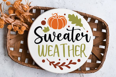 Fall Round SVG Design, sweater weather SVG FiveStarCrafting 