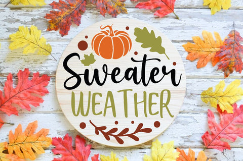 Fall Round SVG Design, sweater weather SVG FiveStarCrafting 