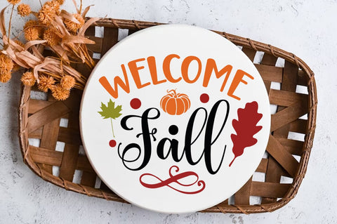 Fall Round SVG Design, welcome fall SVG FiveStarCrafting 