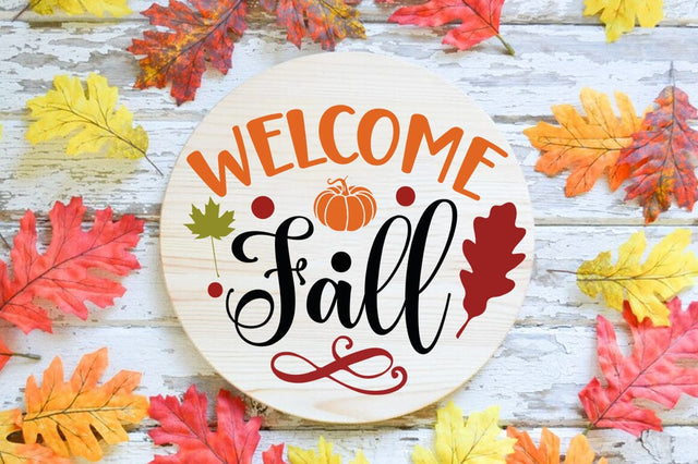 Fall Round SVG Design, welcome fall SVG FiveStarCrafting 