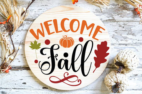 Fall Round SVG Design, welcome fall SVG FiveStarCrafting 