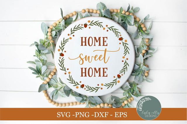 Fall Round SVG|Home Sweet Home SVG SVG Linden Valley Designs 