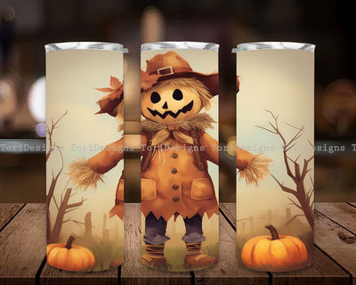 Fall Scarecrow 20 oz Skinny Tumbler Sublimation Design, Instant Digital Download PNG, Scarecrow Tumbler Wrap PNG Sublimation ToriDesigns 