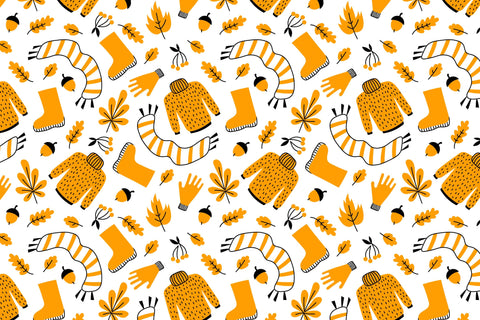 Fall Seamless Pattern Digital Pattern Rin Green 