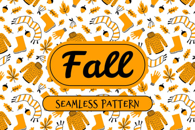 Fall Seamless Pattern Digital Pattern Rin Green 