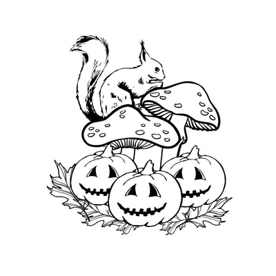 Fall Season svg Digital Download, SVG, PNG, JPG, squirrel svg, Cricut svg, Print to Cut File For Silhouette, engraving, Mushroom svg SVG Whitetailcrafts 