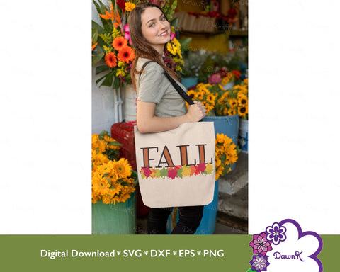 Fall Season SVG with Autumn Leaves | Red, Orange, Yellow, and Green SVG DawnKDesigns 