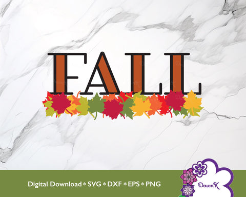 Fall Season SVG with Autumn Leaves | Red, Orange, Yellow, and Green SVG DawnKDesigns 