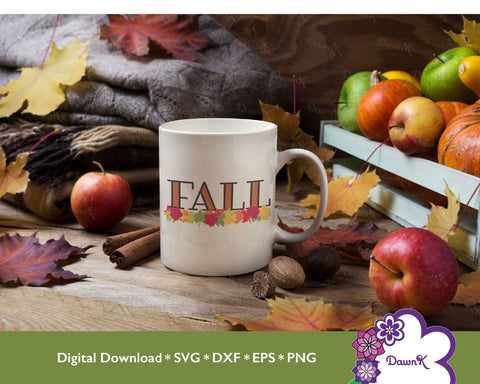 Fall Season SVG with Autumn Leaves | Red, Orange, Yellow, and Green SVG DawnKDesigns 