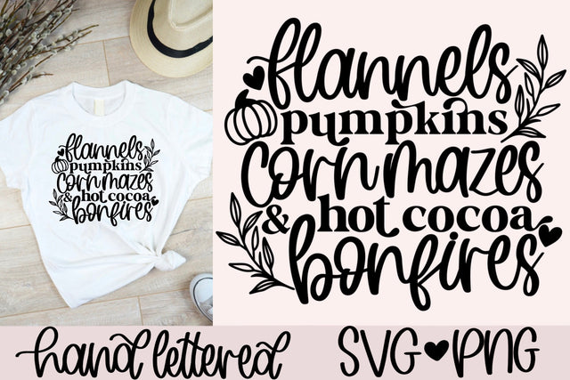 Fall shirt svg, fall quote svg, flannels svg, pumpkins svg, corn maze svg, hot cocoa svg, bonfires svg, fall bucket list svg, fall decor svg SVG AnitaAlyiaLettering 