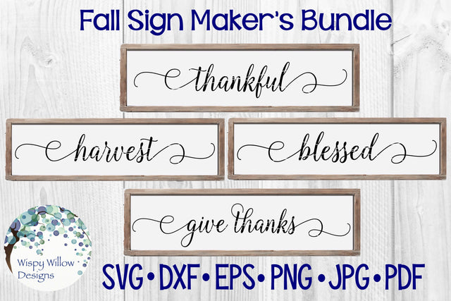 Fall Sign Bundle SVG Wispy Willow Designs