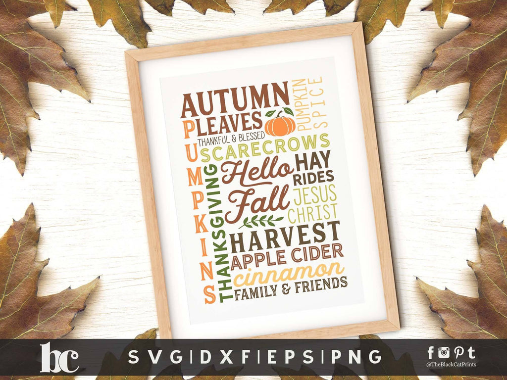 Fall Sign - Hello Fall | Thanksgiving sign cut file - So Fontsy