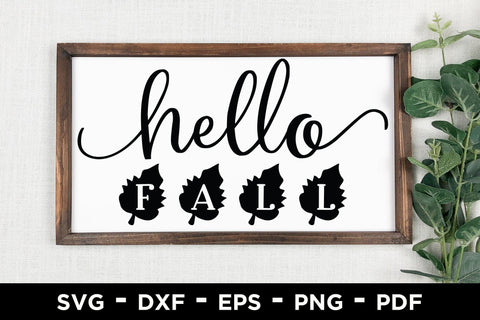 Fall Sign Making SVG | Hello Fall Cut File SVG CraftLabSVG 